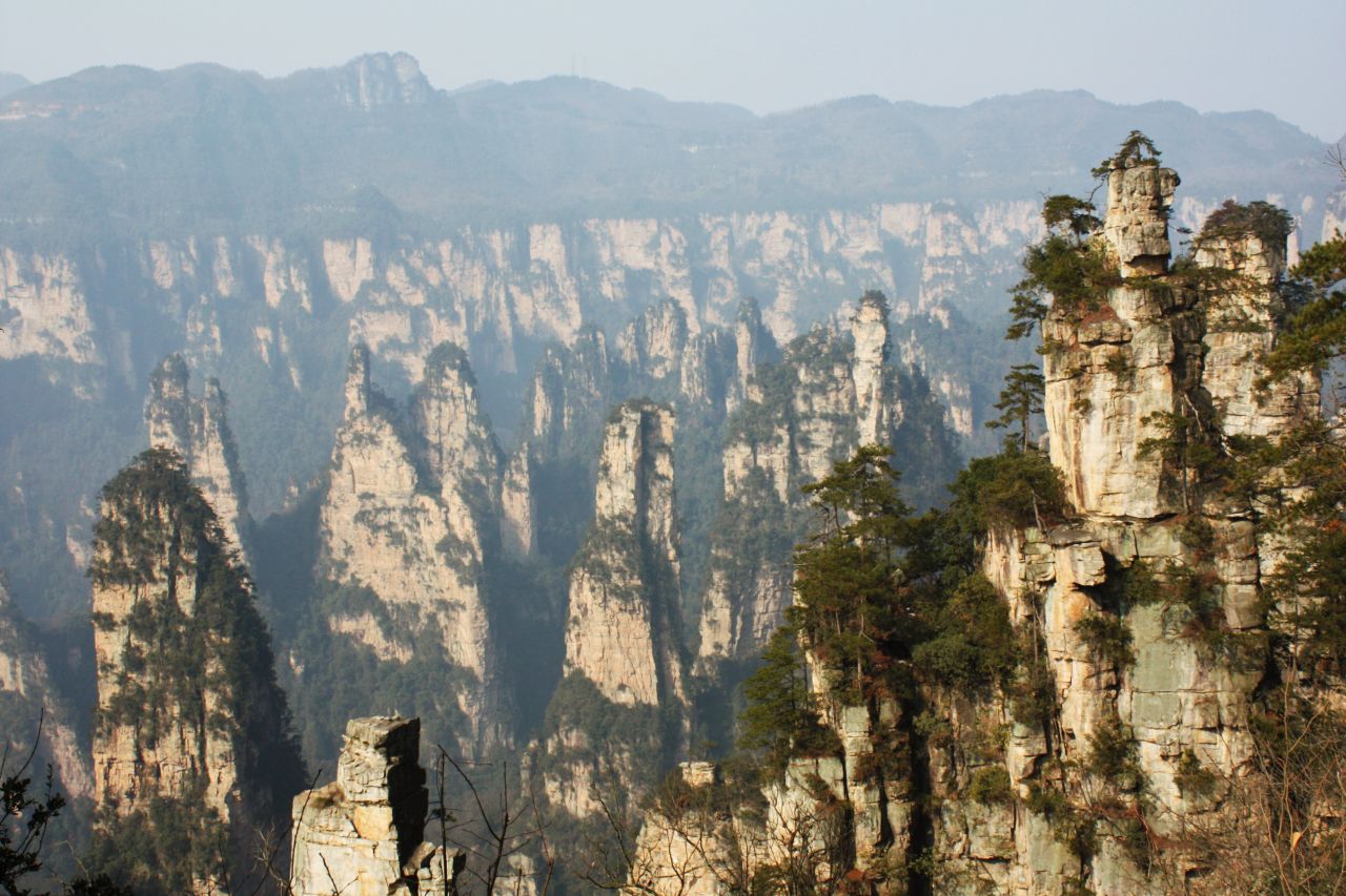 張家界国家森林公園 天気が悪くても素晴らしい