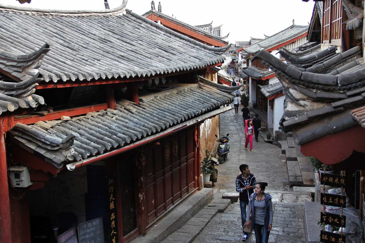 雲南省・麗江古城の街並み