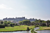 カルカッソンヌの城壁を一望の絶景、フランスの観光スポット