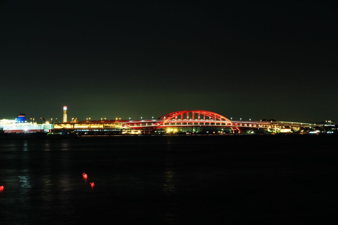 神戸・神戸大橋の夜景