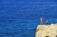 ロヴィニのビーチの美人の絶景、東欧の観光情報