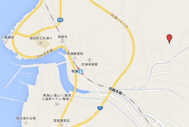 山形県・遊佐町 丸池様の観光地図